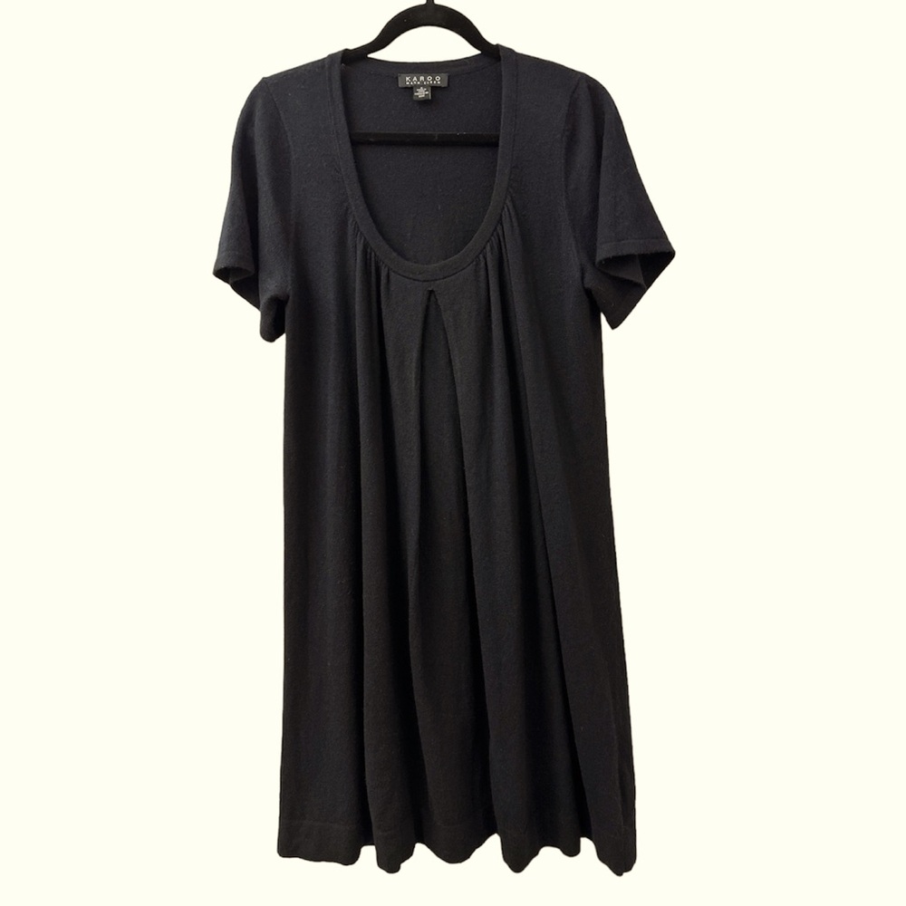 - Karoo Mark Eisen Angora Cashmere Lambs Wool Blend Black  Sweater Dress